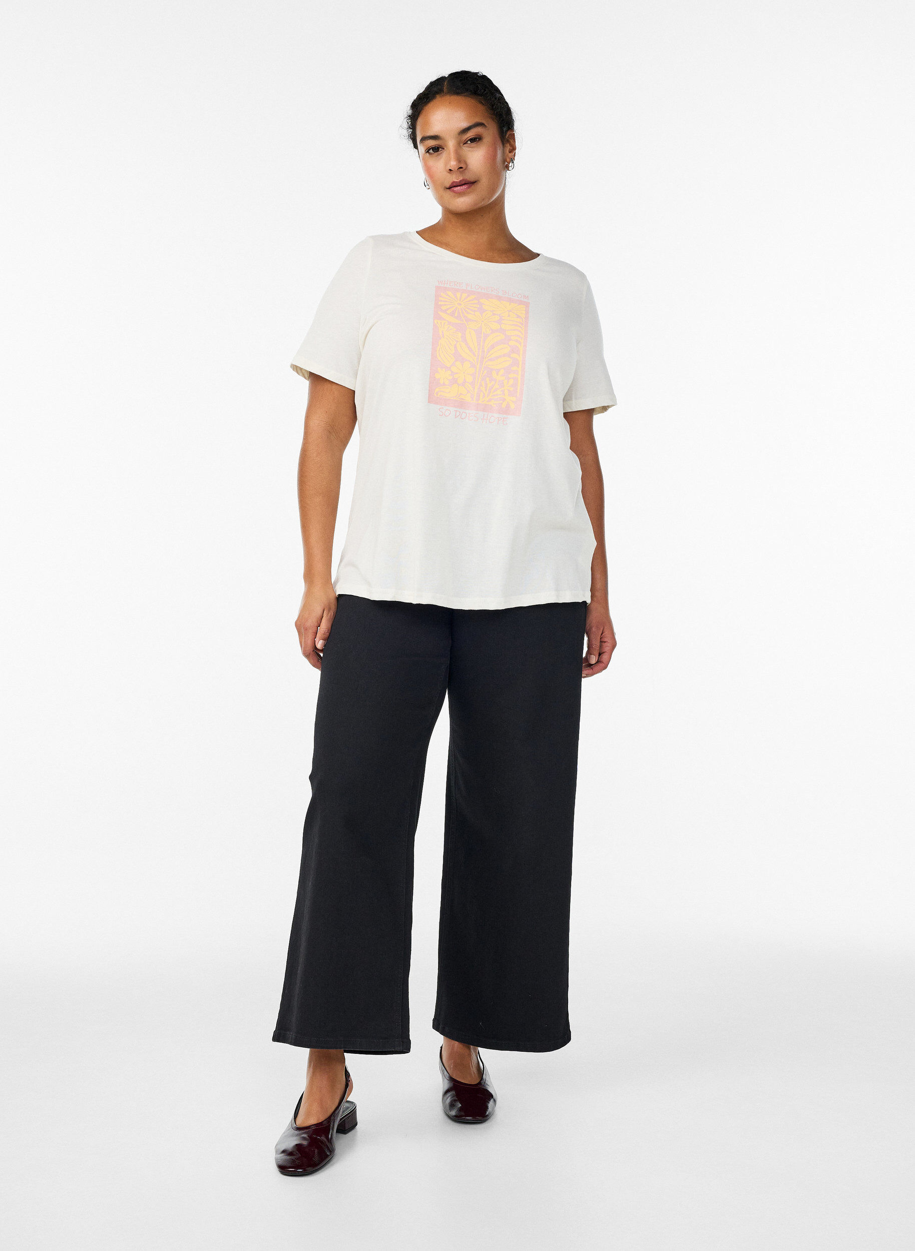 Zizzifashion T-shirt with motif, White, Model image number 1