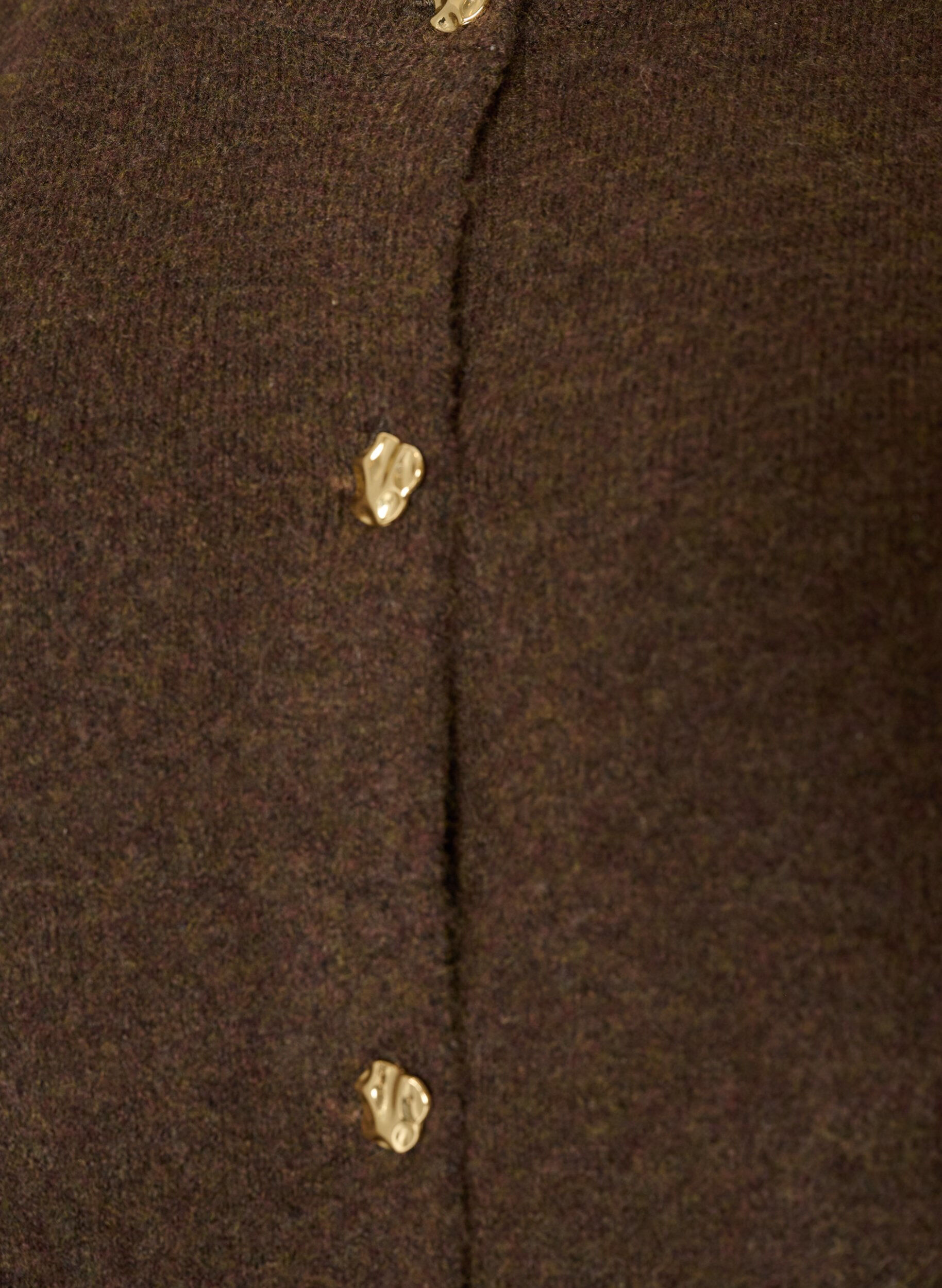 ZizzifashionKnitted vest with decorative buttons, Brown, Packshot image number 2