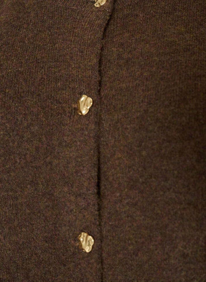 Knitted vest with decorative buttons, Brown, Packshot image number 2