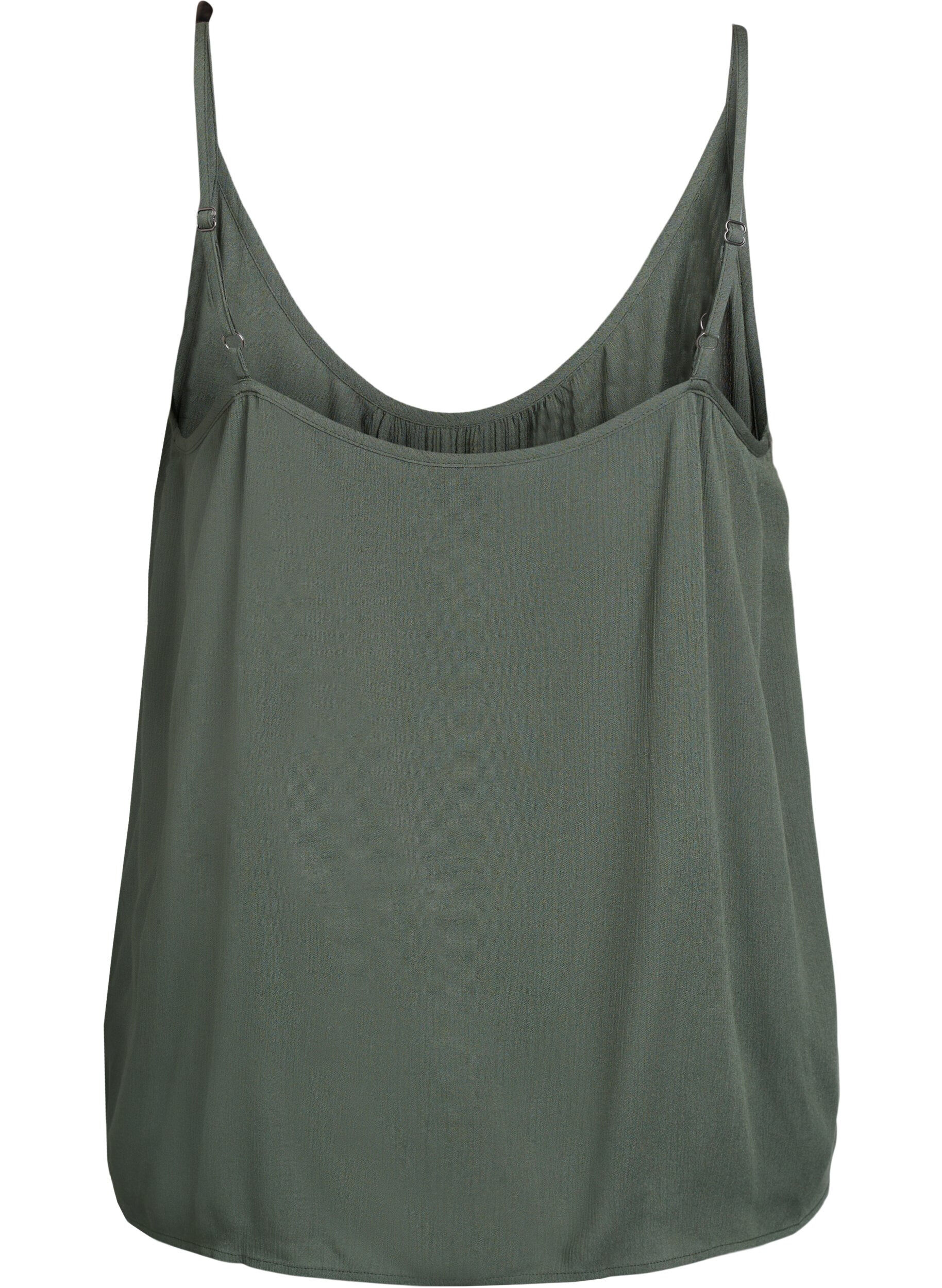 Zizzifashion Strap top in viscose, Green, Packshot image number 1