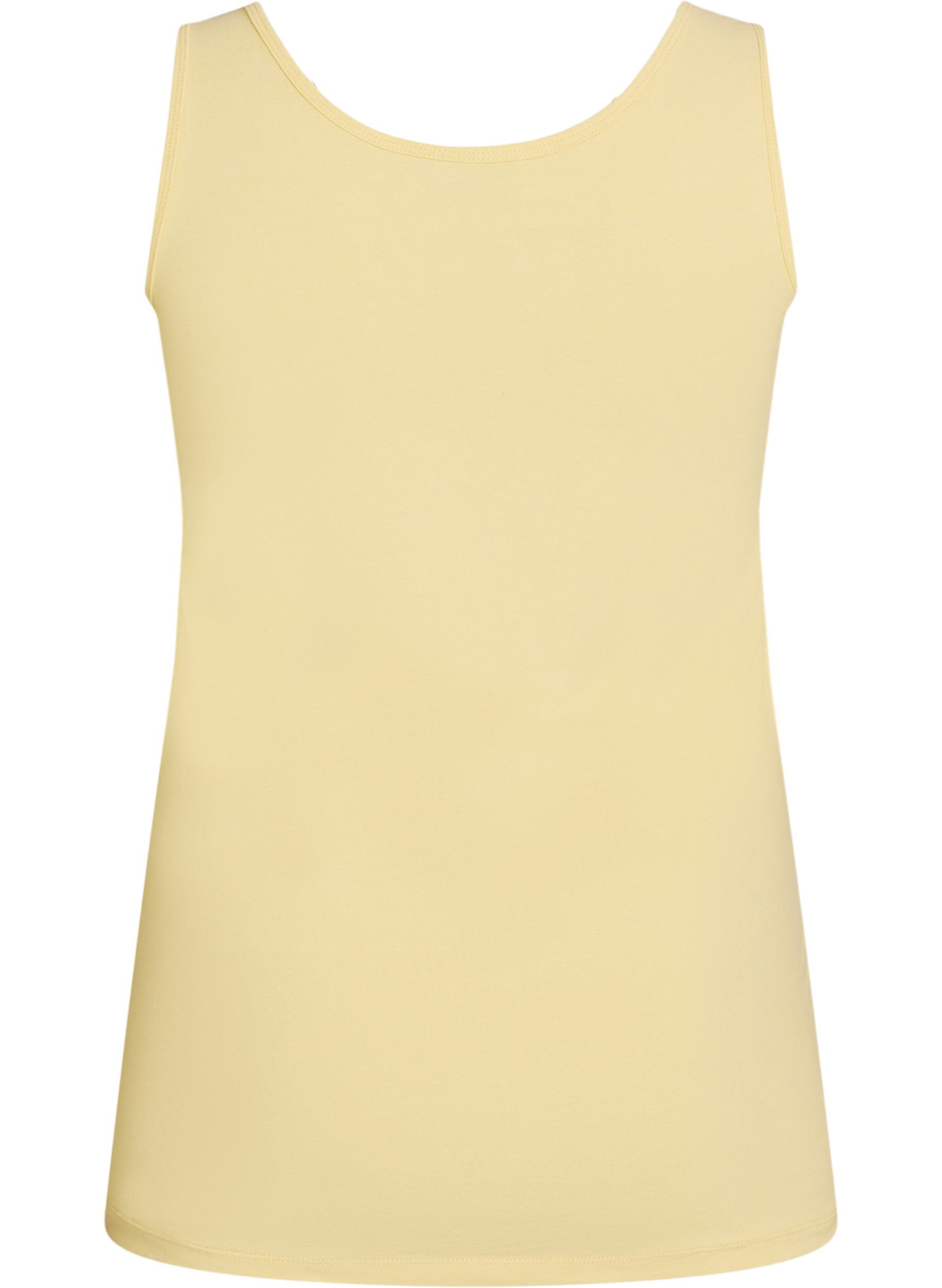 Zizzifashion Solid color basic top in cotton, Yellow, Packshot image number 1