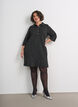 Short boucl&eacute; dress with decorative buttons, Black, Model image number 1