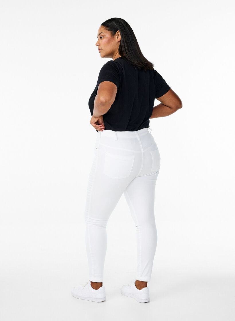 Super slim Amy jeans with high waist, White, Model image number 1