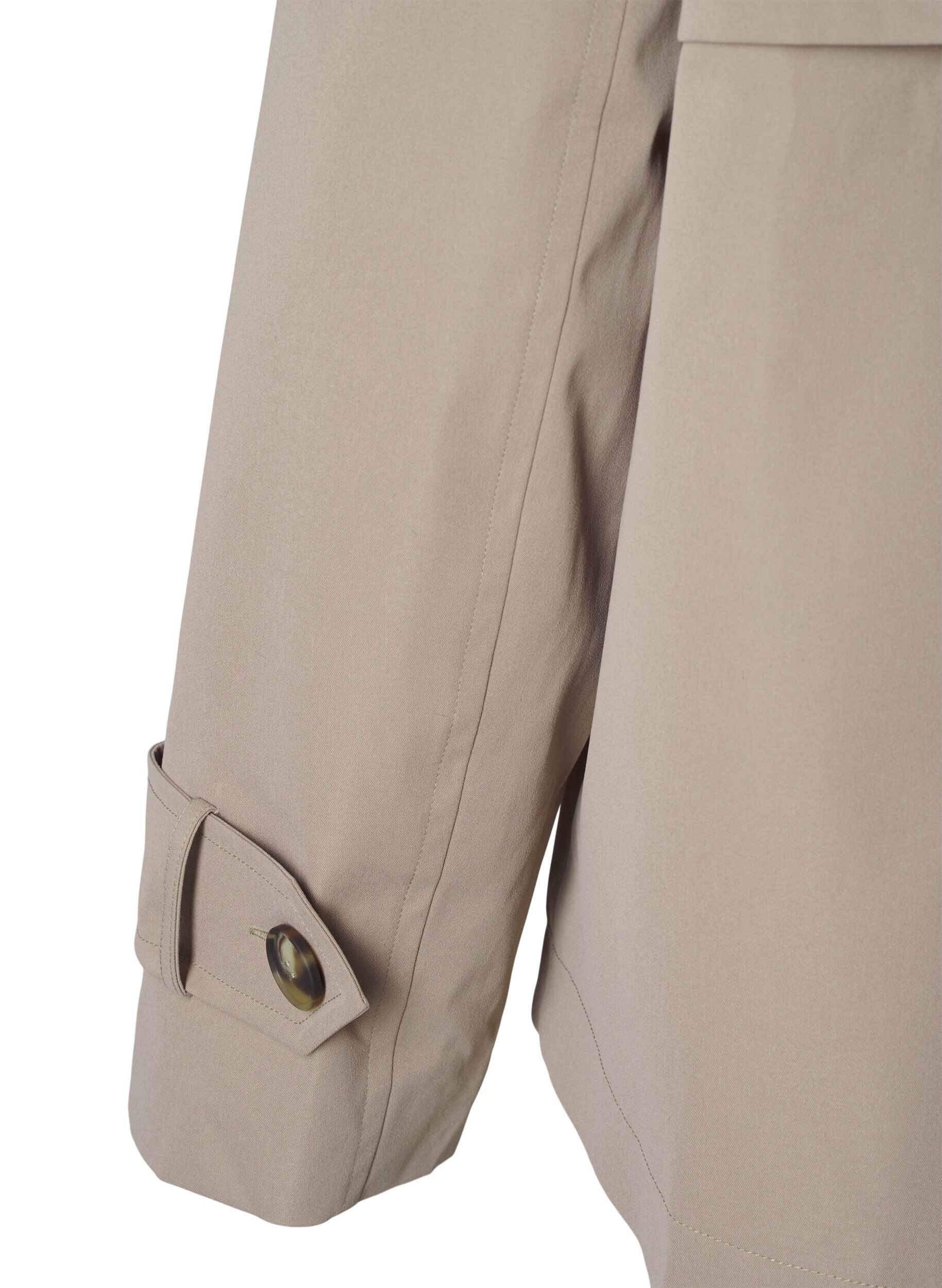 Zizzifashion Short trench coat with classic details, Grey, Packshot image number 4