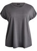 Short-sleeved cotton blend t-shirt, Dark Grey, Packshot image number 0
