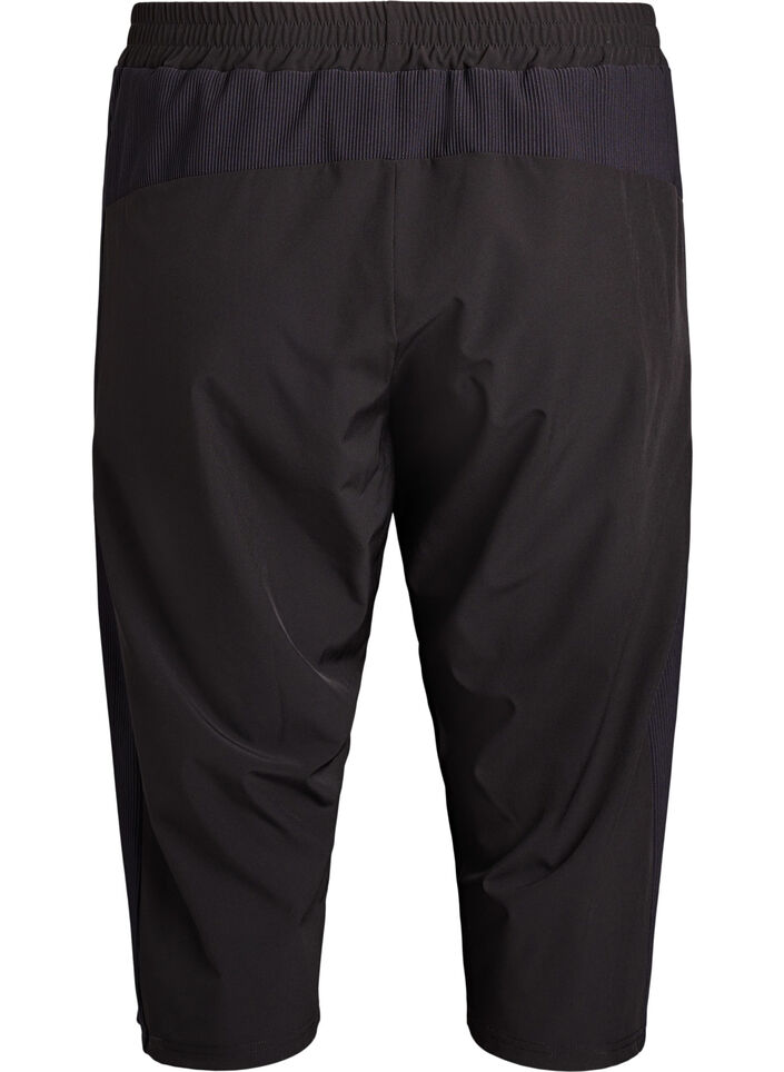 High-waisted capri training trousers, Black, Packshot image number 1