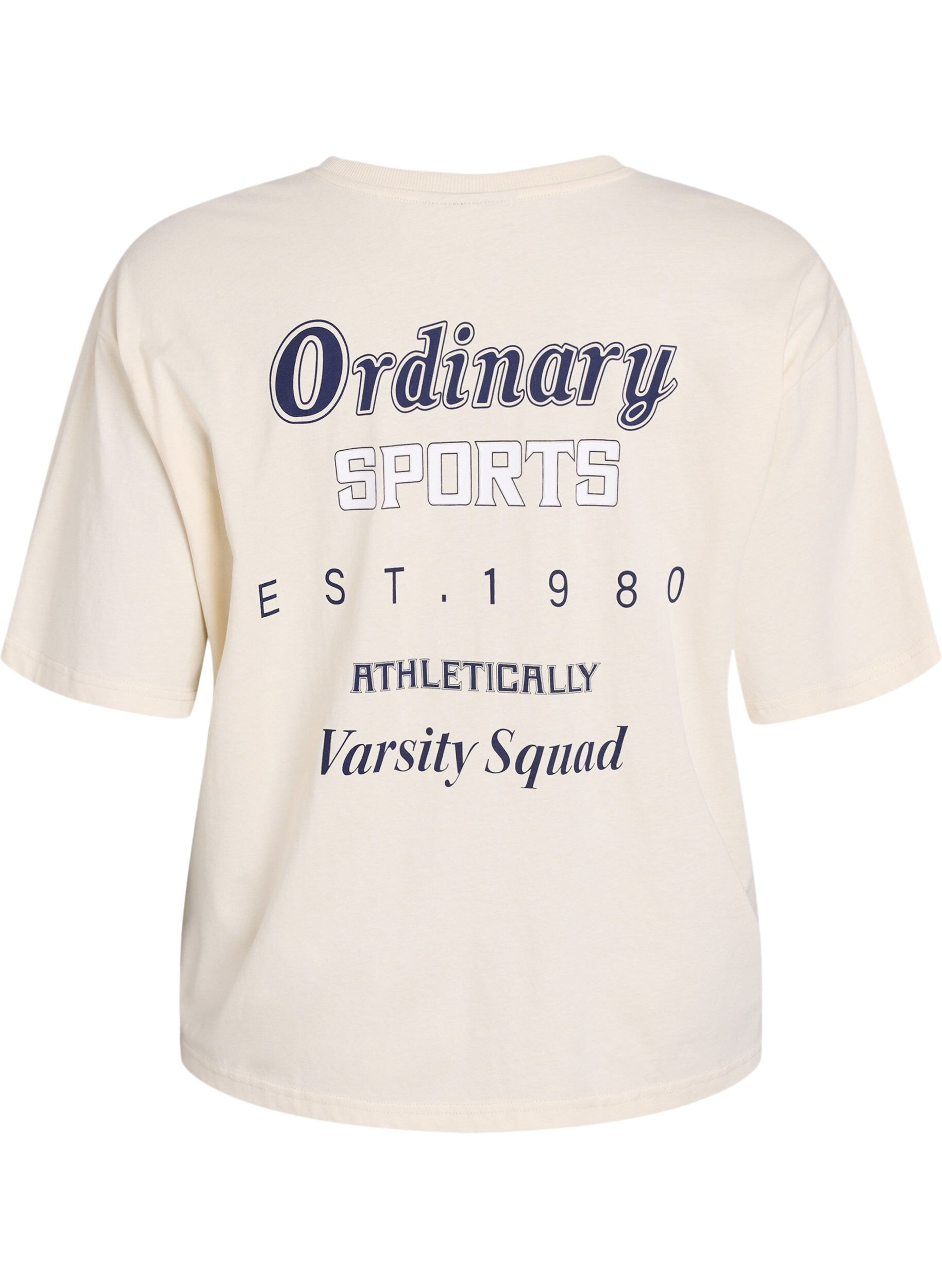 Zizzifashion Oversized T-shirt with back print, Beige, Packshot image number 1