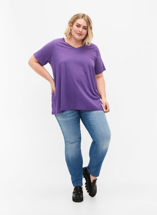 Short sleeve t-shirt with a-shape, Deep Lavender, Model image number 2