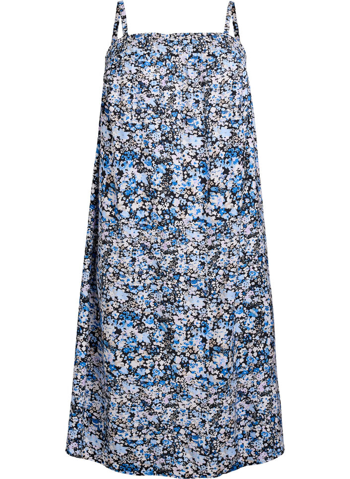 Midi slip dress in viscose, Black, Packshot image number 0