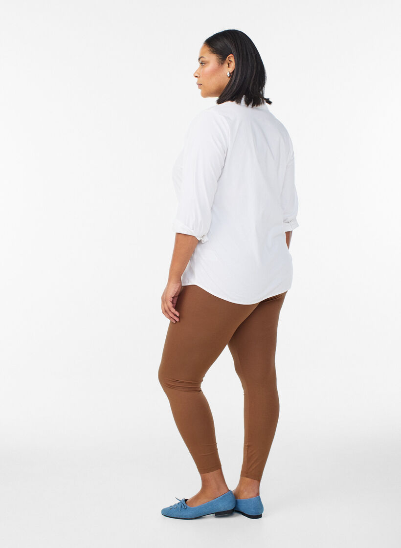 Basic leggings with extra length, Brown, Model image number 2