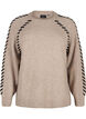 Knitted blouse with stitching, Desert T.Wh.Mel.Comb, Packshot image number 0