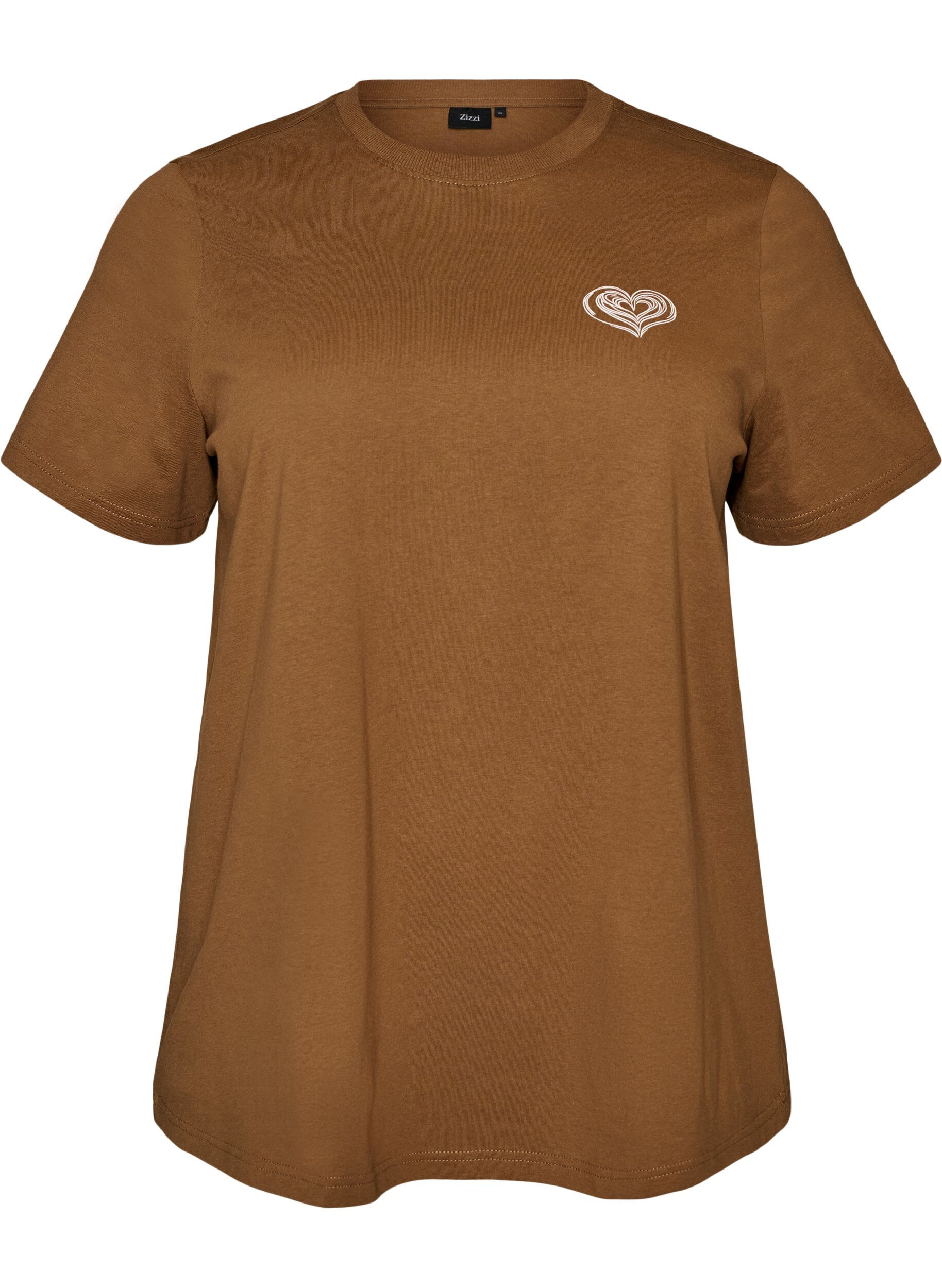 Zizzifashion Cotton T-shirt with print, Brown, Packshot image number 0