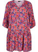 Viscose tunic with A-line cut, Pink Small FL. AOP, Packshot image number 0