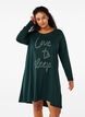 Long-sleeved nightgown in organic cotton, Green, Model image number 0