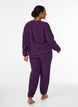 High-waisted teddy fleece trousers, Purple, Model image number 1