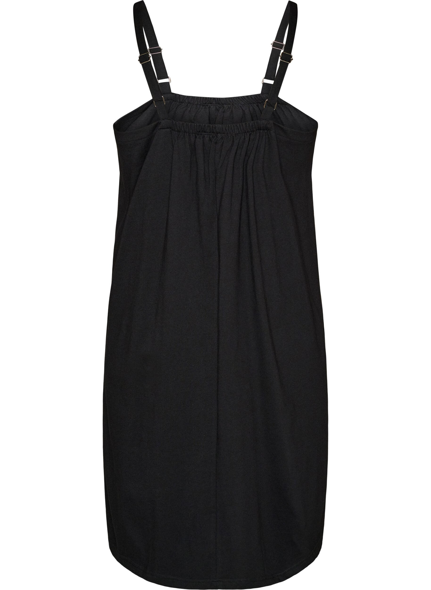 Zizzifashion Knee-length strap dress in organic cotton, Black, Packshot image number 1