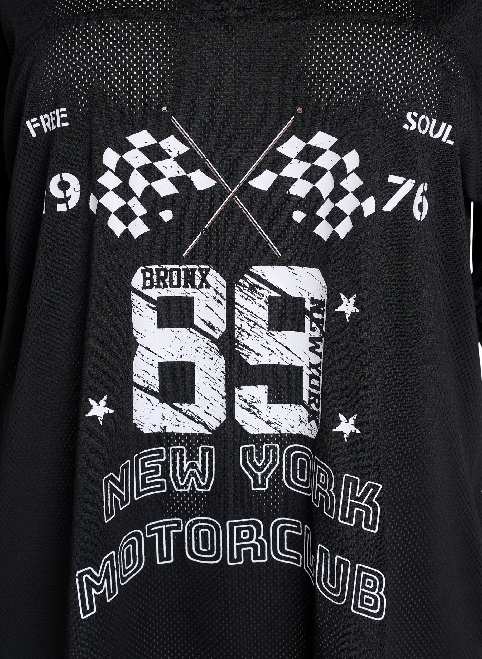 Zizzifashion Sporty T-shirt with front print, Black, Packshot image number 2