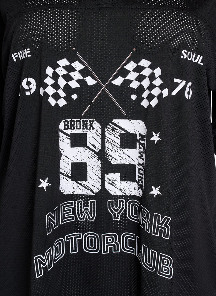 Sporty T-shirt with front print, Black, Packshot image number 2