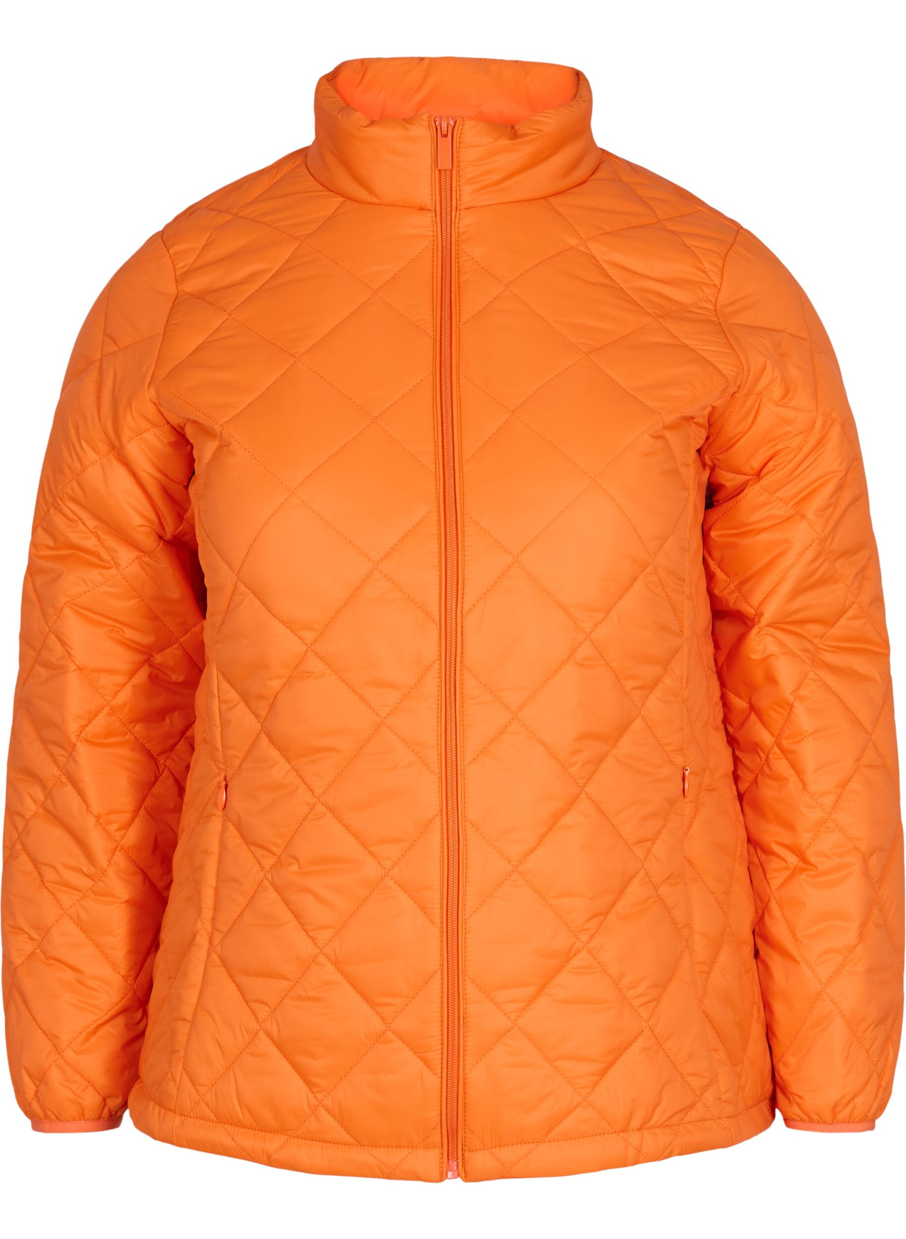 Zizzifashion Lightweight quilted jacket with zip and pockets, Mandarin Orange, Packshot image number 0