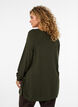 Knitted blouse with side buttons, Green, Model image number 2
