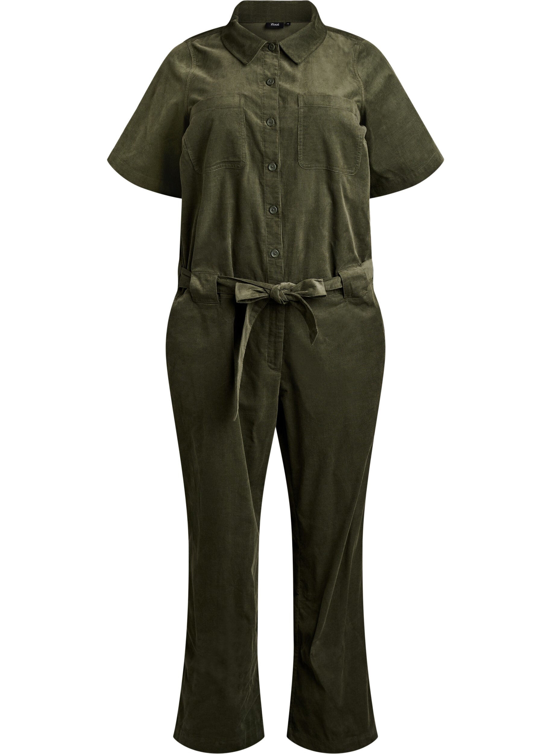 Corduroy jumpsuit with straight legs