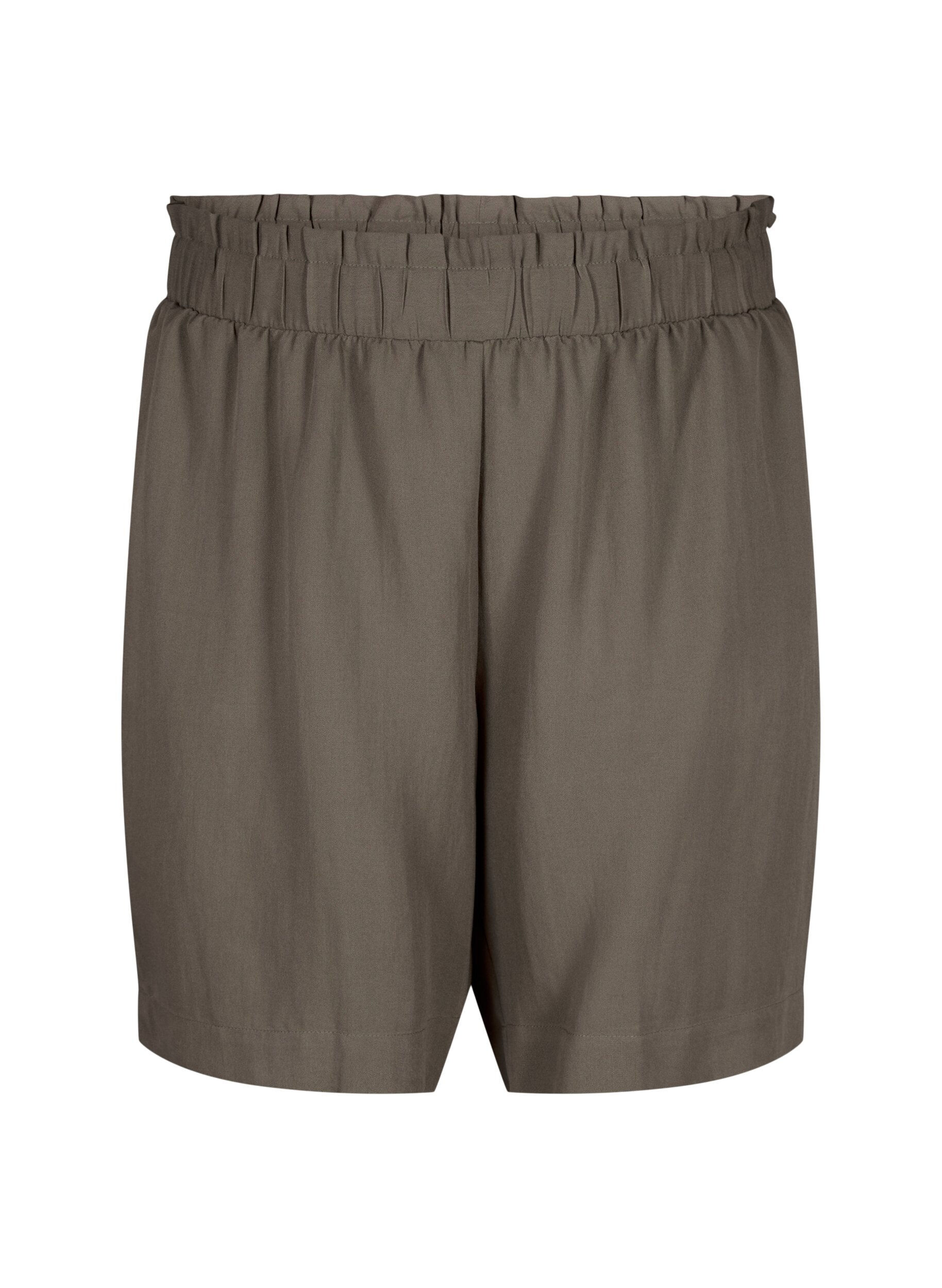 Zizzifashion Loose viscose shorts, Chocolate Chip, Packshot image number 0