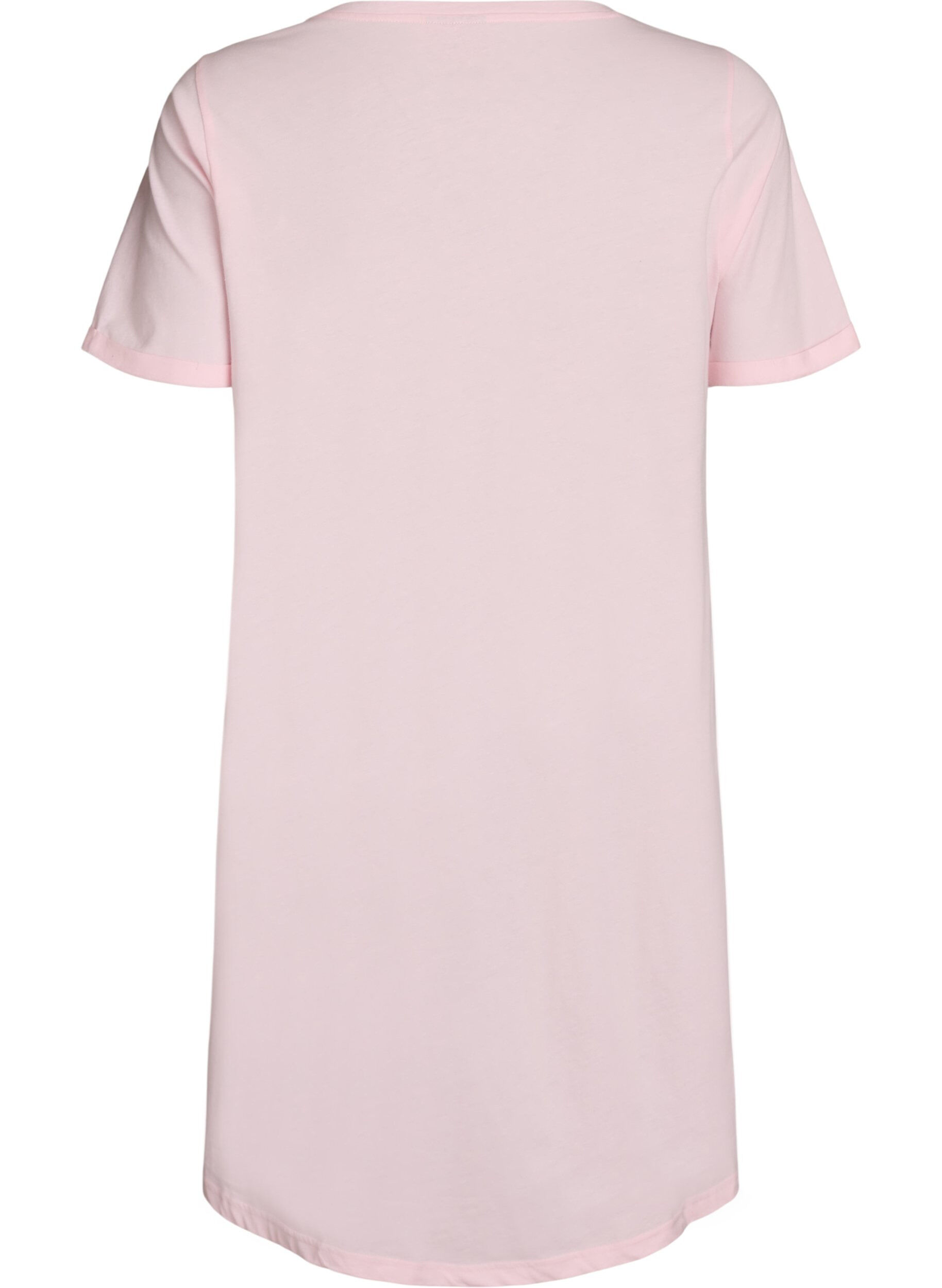 Zizzifashion Short-sleeved nightgown in organic cotton, Pink, Packshot image number 1