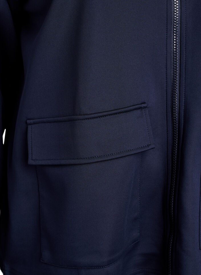 Workout jacket with stripes and cropped sleeves, Blue, Packshot image number 3