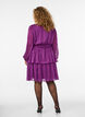 Knee-length dress with sheer stripes and wrap effect, Purple, Model image number 2