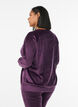 Velour blouse with raglan sleeves, Purple, Model image number 2