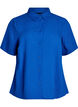 Short-sleeved shirt in linen and viscose, Blue, Packshot image number 0
