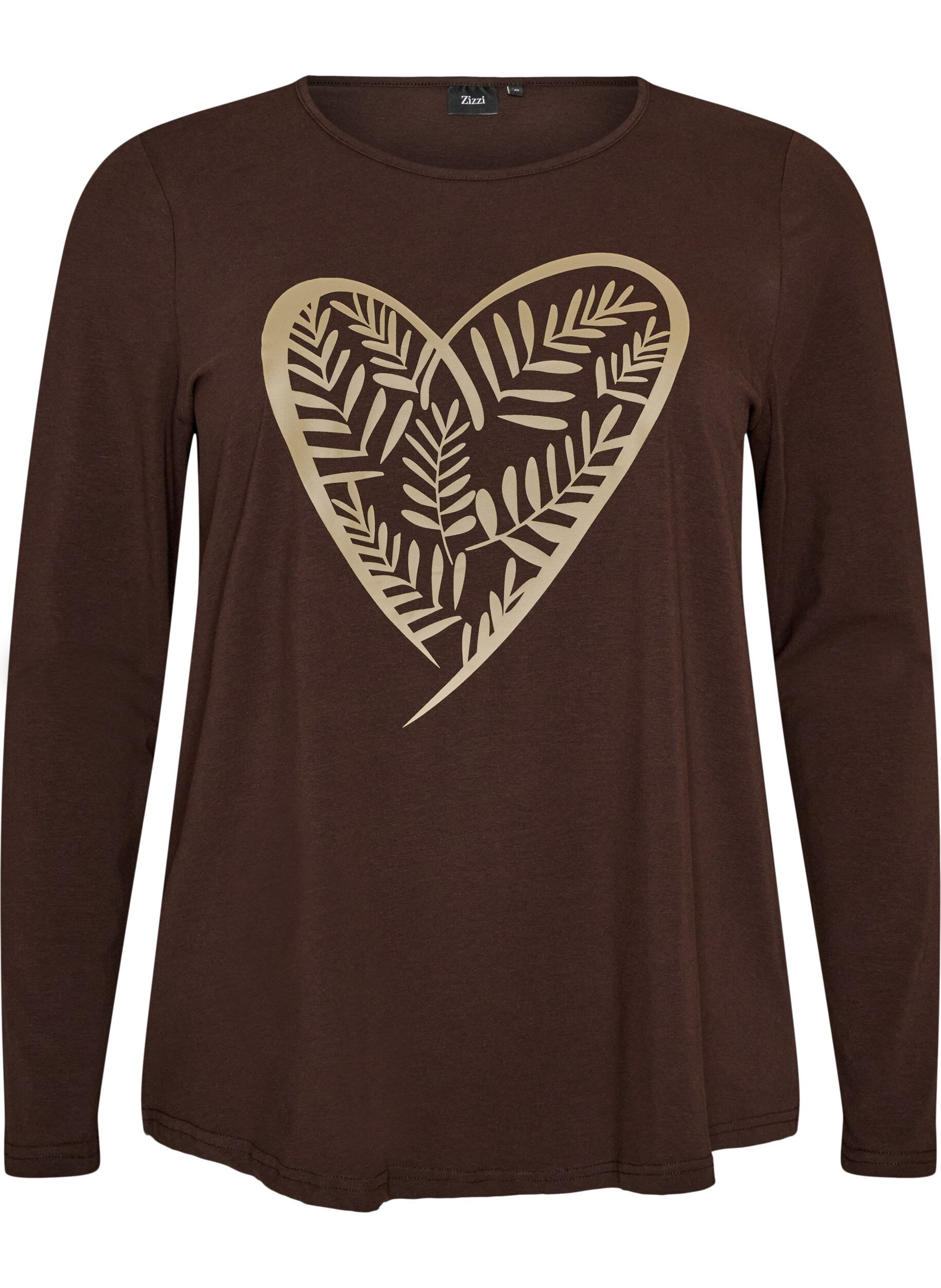 Cotton pyjama top with heart print