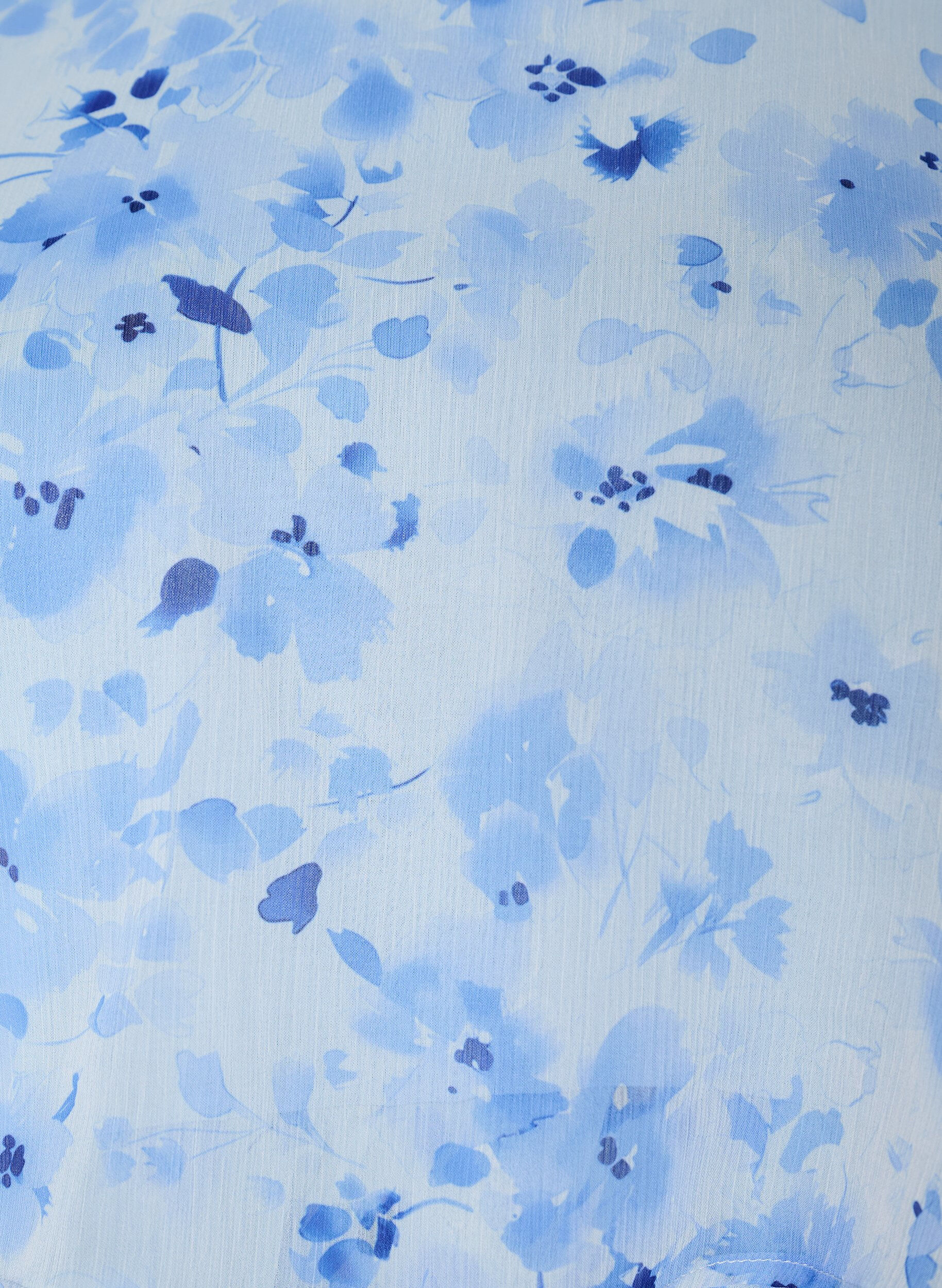 Zizzifashion Short chiffon-look dress with floral print and ruffle layers, Blue, Packshot image number 2