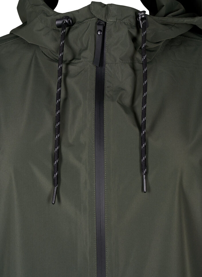 Rain jacket with pockets and a hood, Green, Packshot image number 2