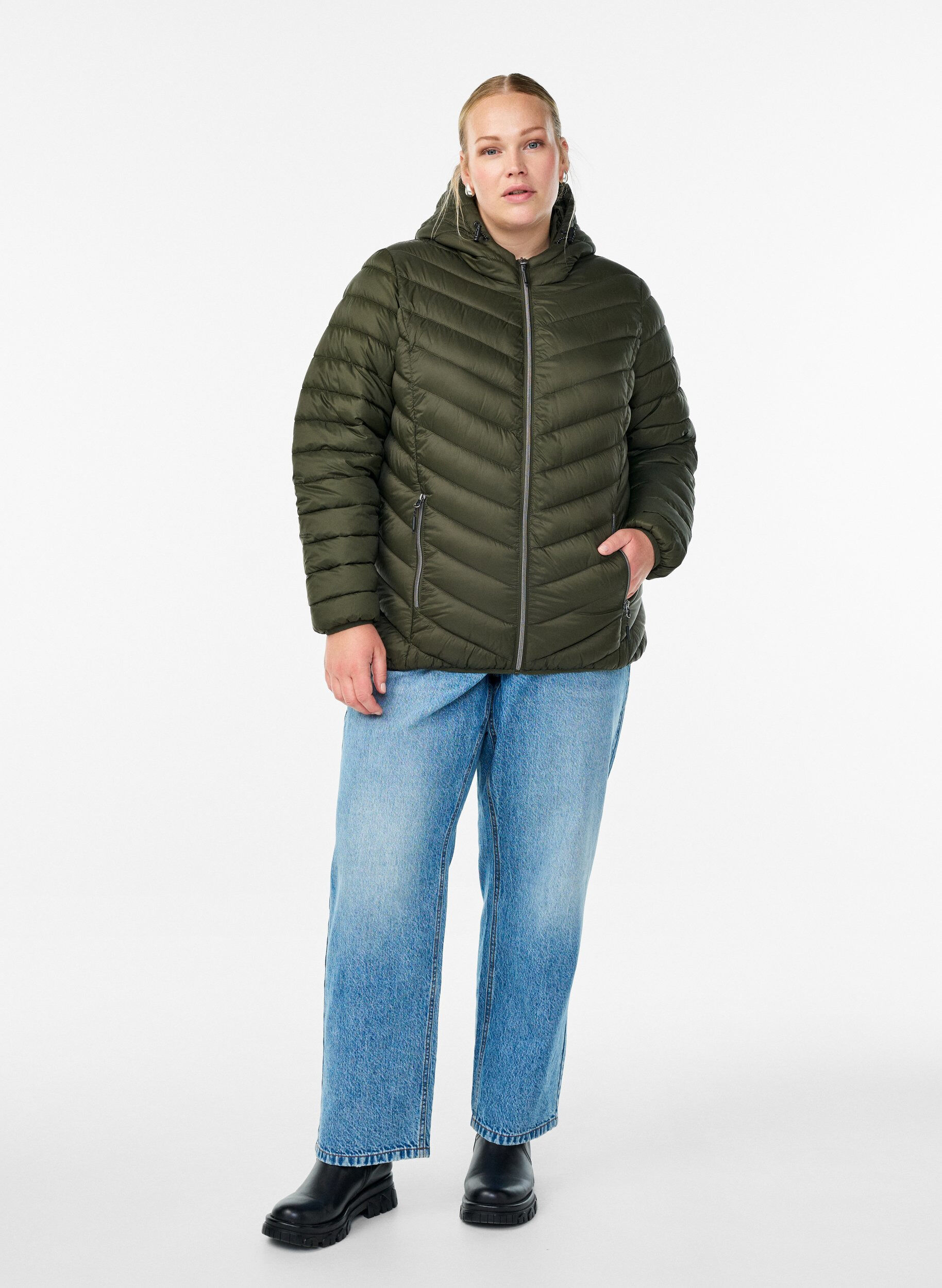 ZizzifashionLightweight jacket with hood, Green, Model image number 1