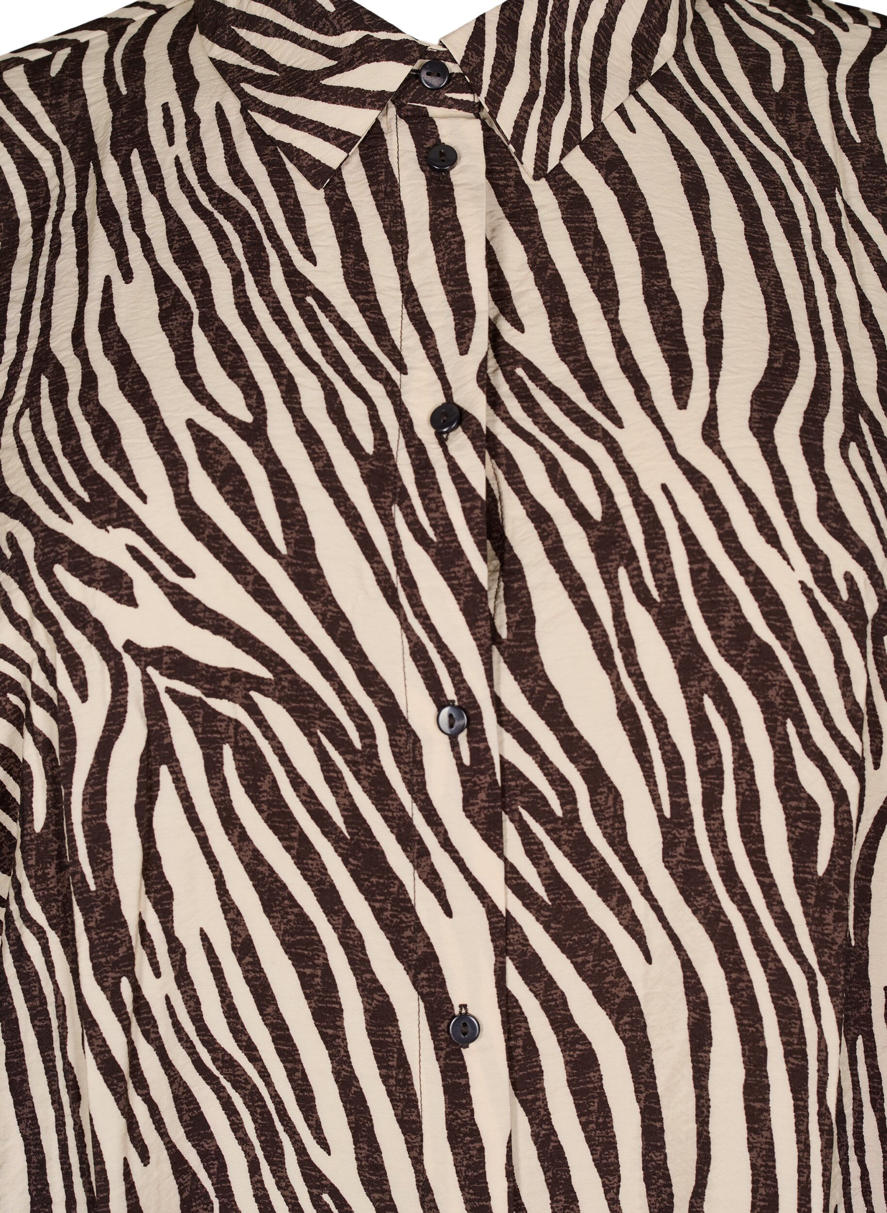 Zizzifashion Long zebra print shirt, Brown, Packshot image number 2