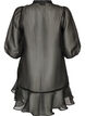 Short organza dress with ruffle hem, Black, Packshot image number 1
