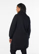 Short sweatshirt dress with high collar and pockets, Black, Model image number 2