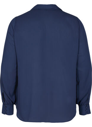V-neck shirt with button fastening, Navy Blazer, Packshot image number 1