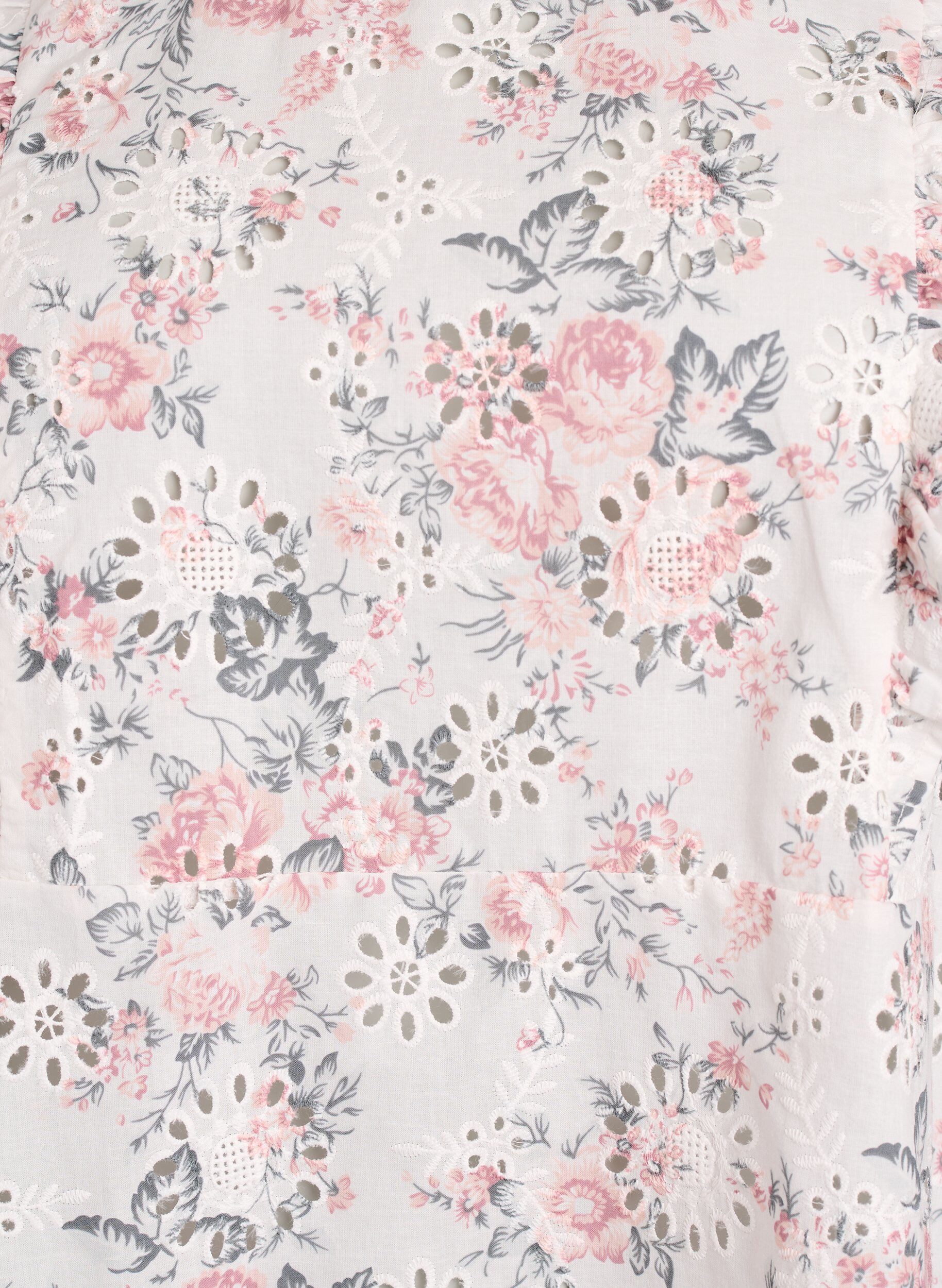 Zizzifashion Cotton blouse with broderie anglaise and ruffles, Red, Packshot image number 2