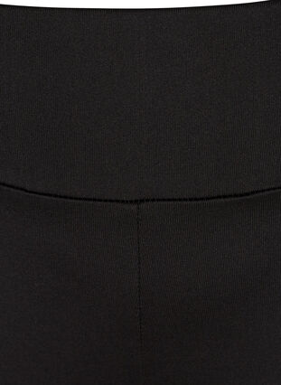 Cropped sports leggings with mesh, Black, Packshot image number 2