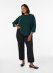 Knitted blouse with wavy edges, Green, Model image number 1