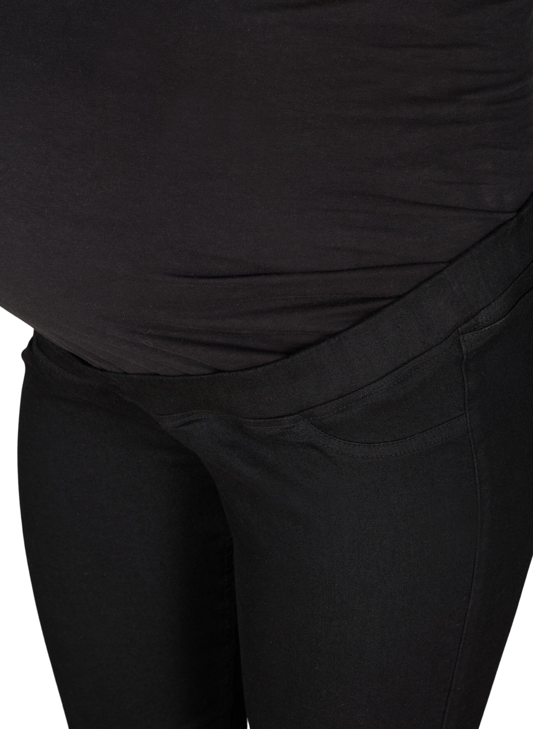 Zizzifashion Maternity jeggings with back pockets, Black, Packshot image number 2