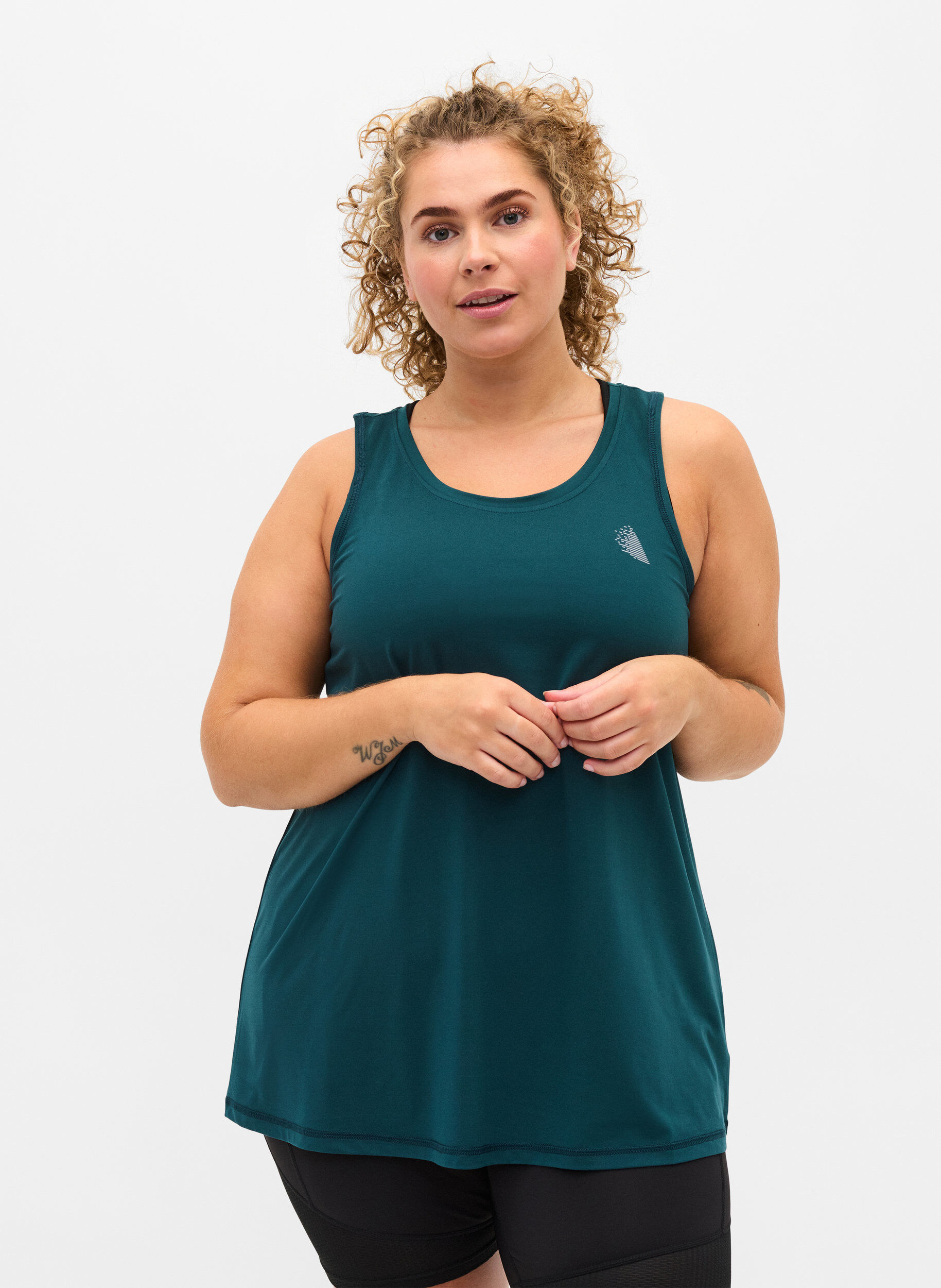 Zizzifashion Solid coloured training top with a round neck, Green, Model image number 0