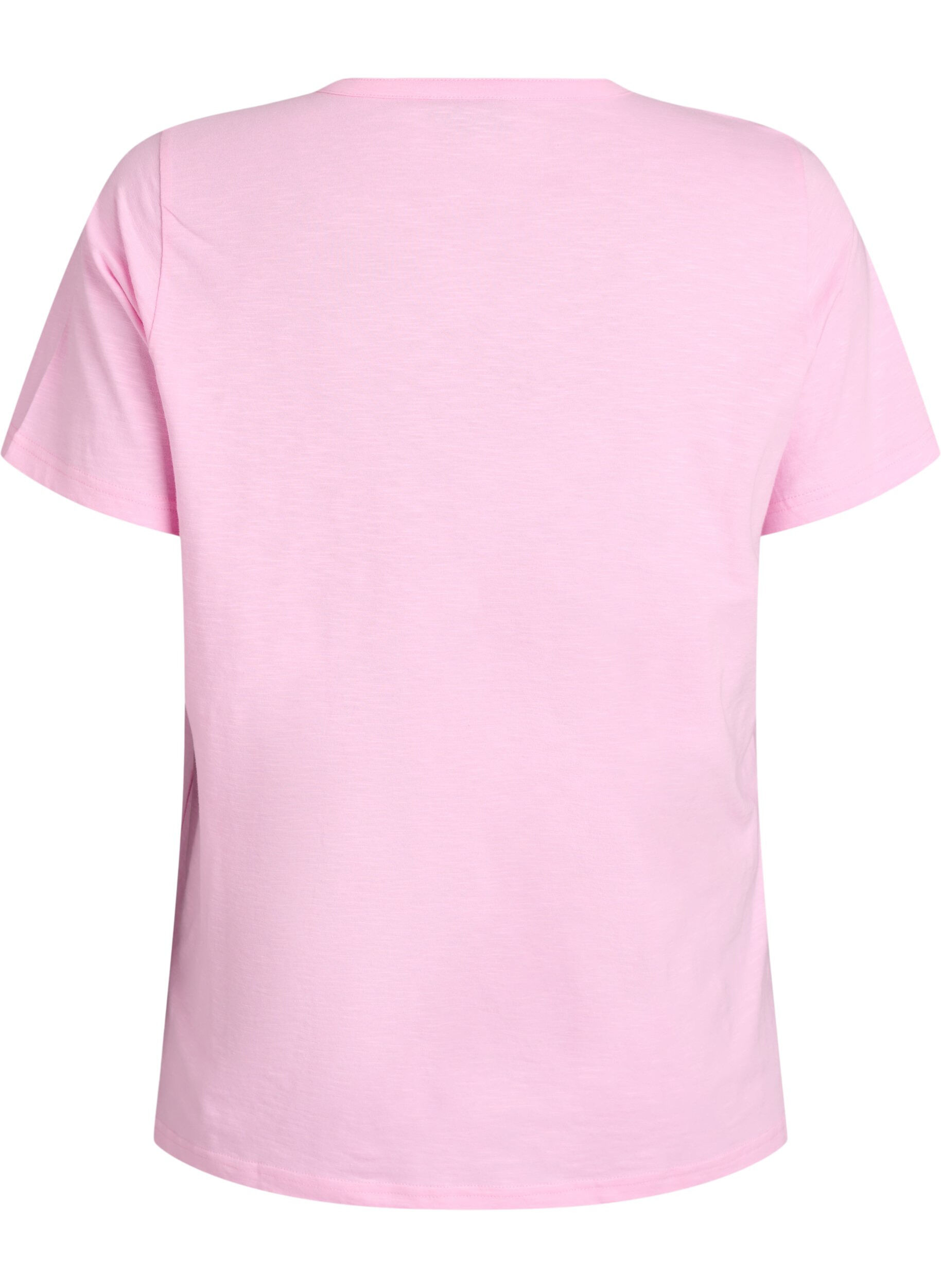 Zizzifashion T-shirt with button detail, Pink, Packshot image number 1