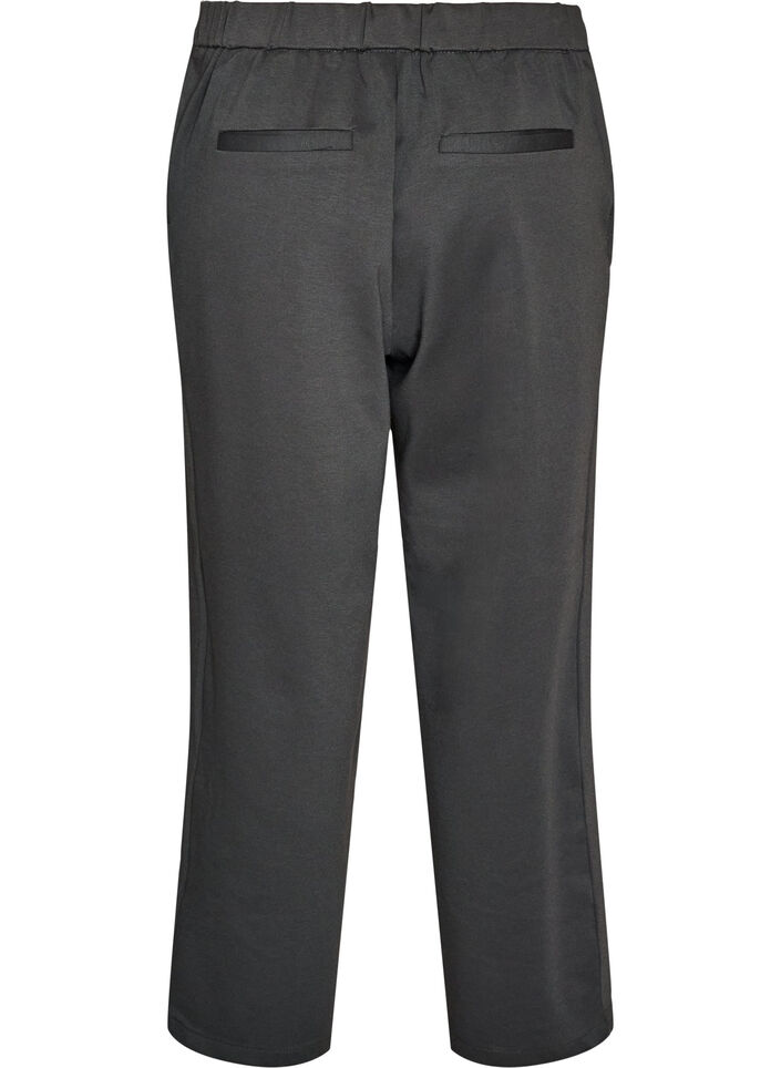Loose jersey trousers with a high waist, Dark Grey, Packshot image number 1