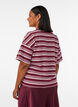 Boxy T-shirt with striped pattern, Red, Model image number 2