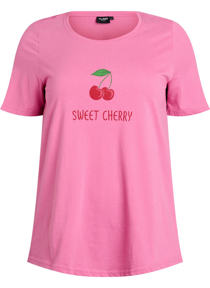 T-shirt with motif, Pink, Packshot image number 0