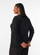 Jersey blouse with a wavy texture, Black, Model image number 2