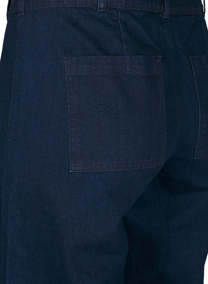 High-waisted wide leg jeans, Blue, Packshot image number 3